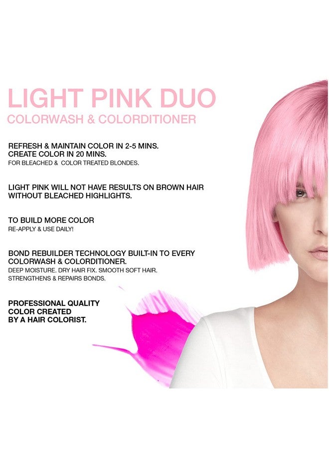 Viral Duo Color Depositing Colorwash Shampoo & Conditioner Set + Bondfix Bond Rebuilder Semi Permanent Hair Color Vegan Hair Dye Light Pink