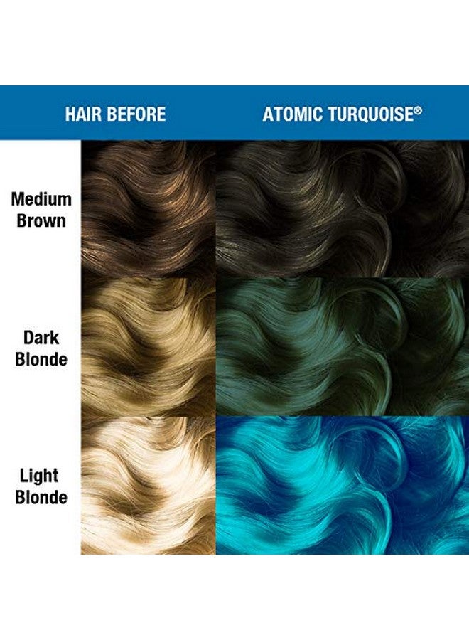 Atomic Turquoise Hair Color Amplified Semi Permanent Hair Dye Bright Aqua Blue With Green Undertones Vegan Ppd & Ammoniafree For Coloring Hair On Women & Men