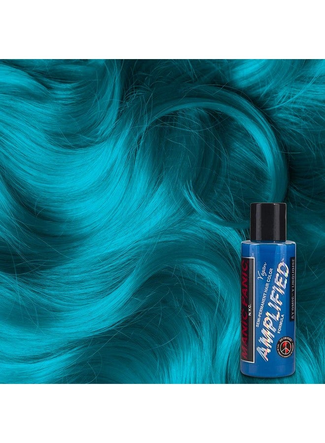 Atomic Turquoise Hair Color Amplified Semi Permanent Hair Dye Bright Aqua Blue With Green Undertones Vegan Ppd & Ammoniafree For Coloring Hair On Women & Men