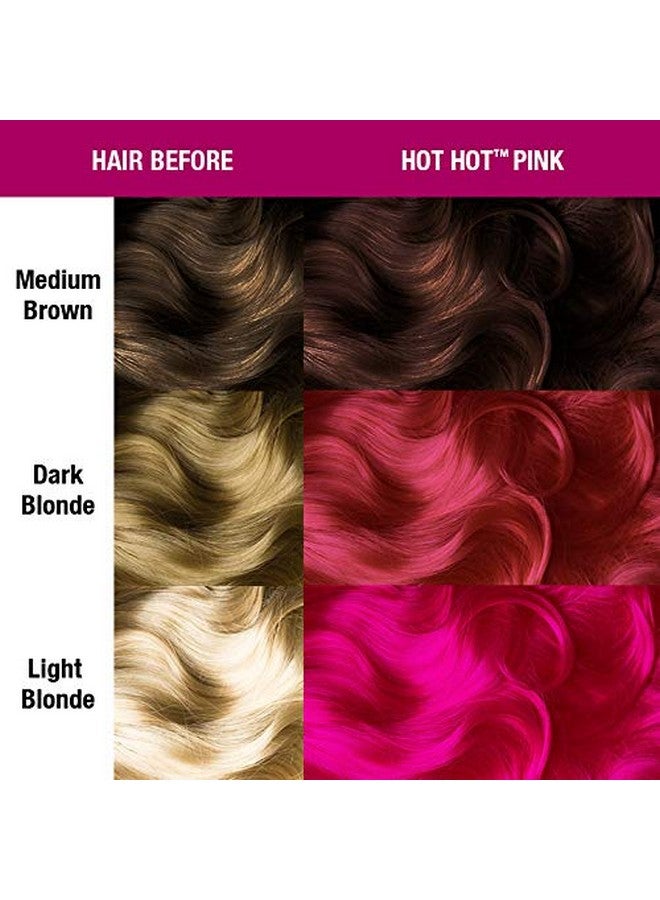 Hot Hot Pink Hair Color Amplified Semi Permanent Hair Dye Medium Pink Glows In Blacklight For Dark & Light Hair Vegan Ppd & Ammonia Free For Coloring Hair On Women & Men