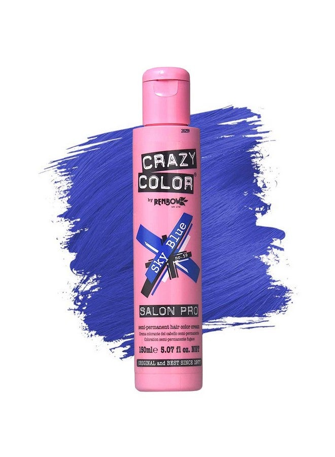 Hair Dye Vegan And Crueltyfree Semi Permanent Hair Color Temporary Dye For Prelightened Or Blonde Hair No Peroxide Or Developer Required (Sky Blue)