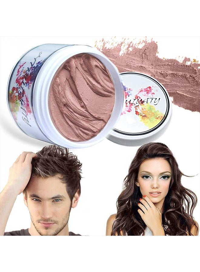 Brown Temporary Hair Wax Color For Dark Curly Hair,Wash Out Hair Color Styling Hair Paint For Kids Women Men Washable Hair Dye For Party,Cosplay Halloween