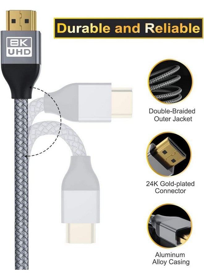 8K 60Hz Hdmi Cable 6.6Ft 2 Pack48Gbps 7680P Ultra High Speed Cord For Apple Tvrokusamsung Qled2.0 2.1Sony Playstationps56Ftxbox One Series Xearc Hdr Hdcp 2.2 2.34K 120Hz 144Hz