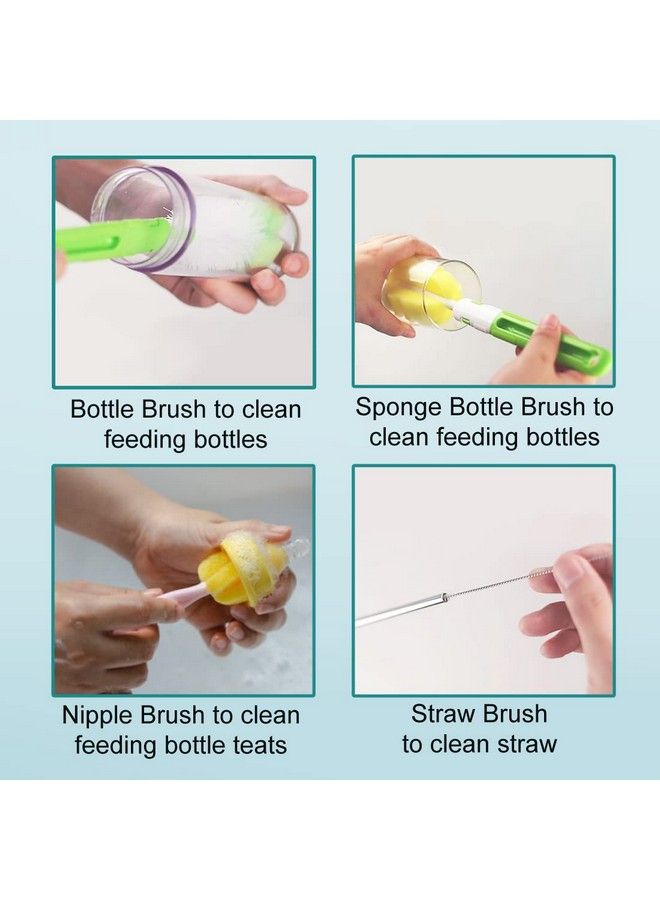 5 In 1 Ultima Baby Feeding Bottle Nipple Straw Brush Cleaner Bb7225 (Blue)