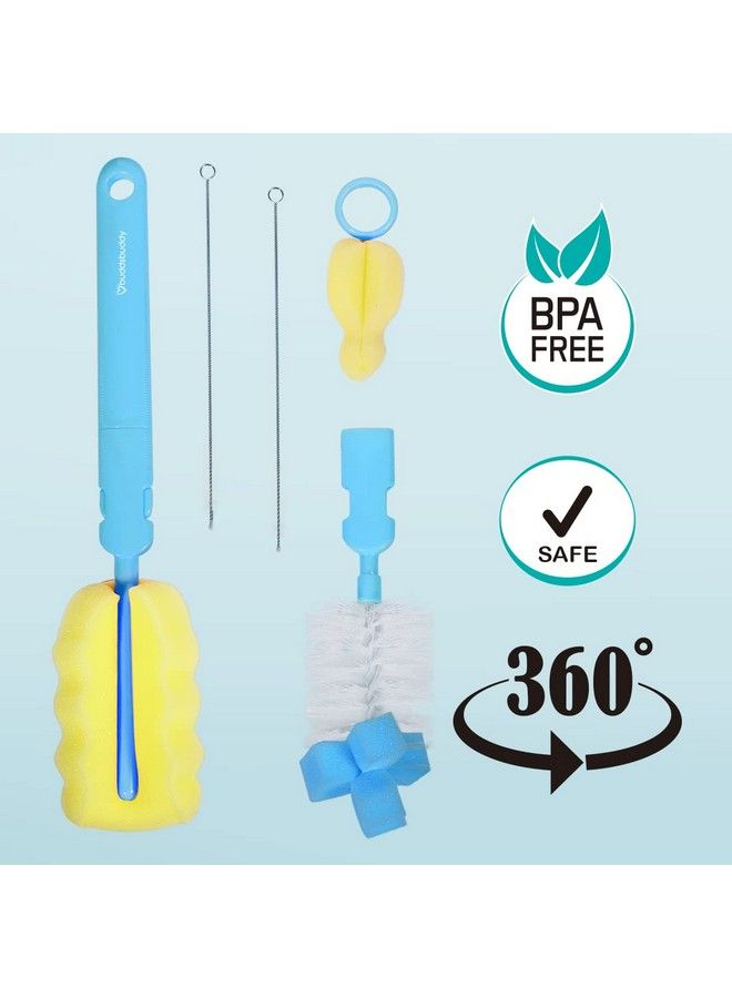 5 In 1 Ultima Baby Feeding Bottle Nipple Straw Brush Cleaner Bb7225 (Blue)