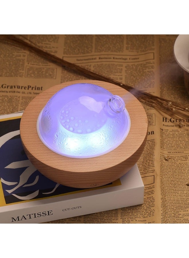 Kakoda Glass Essential Oil Diffuser,Real Wood Base,Bluetooth Speaker,2023 Upgrade Aromatherapy Diffuser,Aroma Diffuse with Music Player Function,Humidifier,LED Light in 7 Colors，Home Office Bedroom