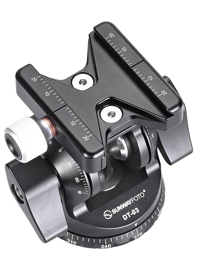 Sunwayfoto DT-03S Arca / RRS Compatible 2 Way Tilt Head + 60mm QR Plate for Tripod / Monopod
