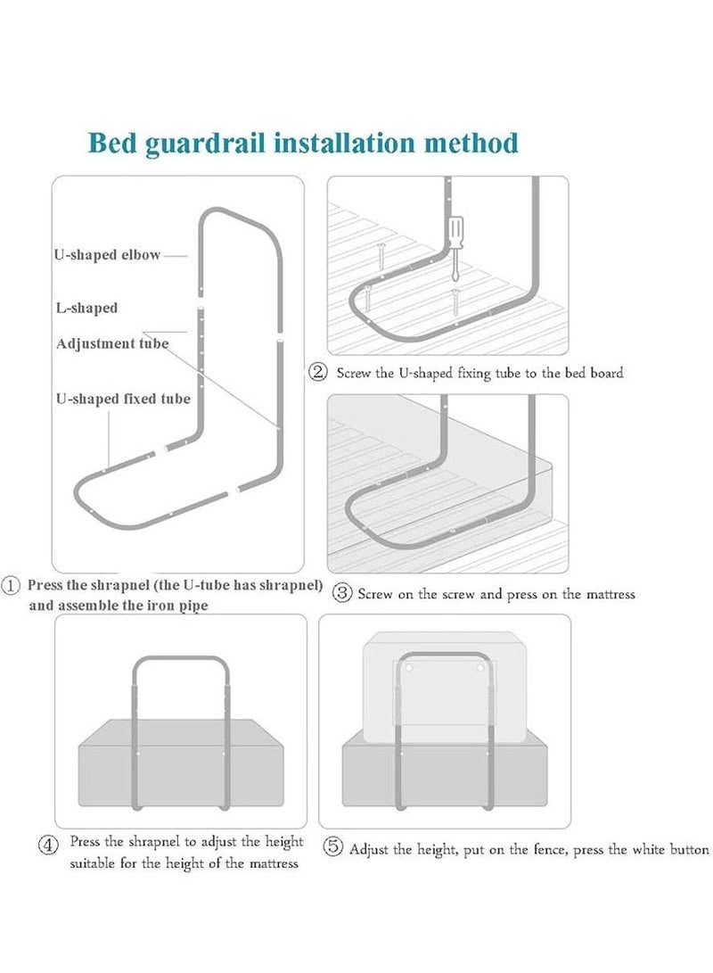 1-Piece Bed Fence Kids Safety Bedside Guard Baby Anti-Fall Bed Rail Child Bed Soft Barrier Height Adjustable Side Protection 50cm