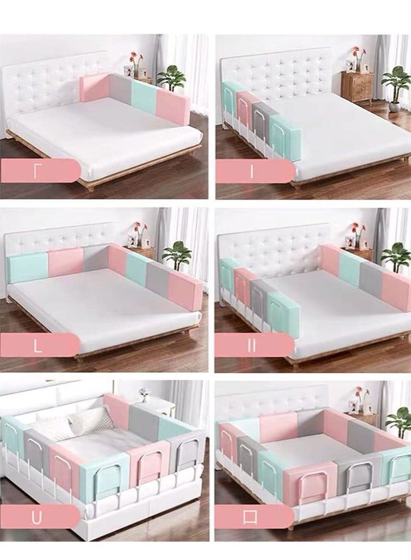 1-Piece Bed Fence Kids Safety Bedside Guard Baby Anti-Fall Bed Rail Child Bed Soft Barrier Height Adjustable Side Protection 50cm