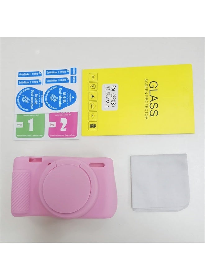 Camera Case for Sony ZV-1, Sony ZV1 Camera Case Digital Camera Anti-Scratch Slim Fit Soft Dslr Camera Sleeve with ZV1 Screen Protector (Pink)