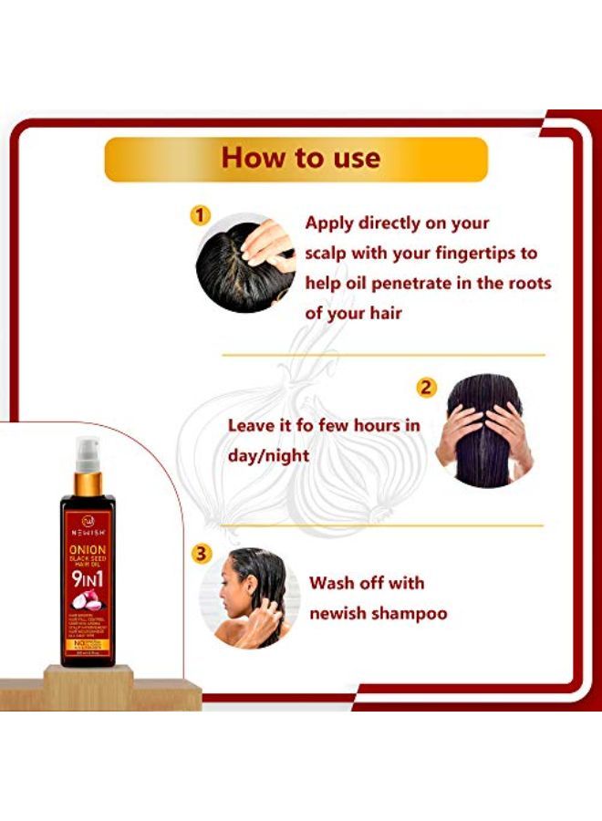 Organico Onion Hair Oil For Hair Growth, Anti Dandruff & Red Oninin | Besto Hair Fall Control Oil For Baldnes | Argan Oil, Almond Oil, Morrocan Oil | Hair Regrownz Black Seed Oil For Women 200Ml