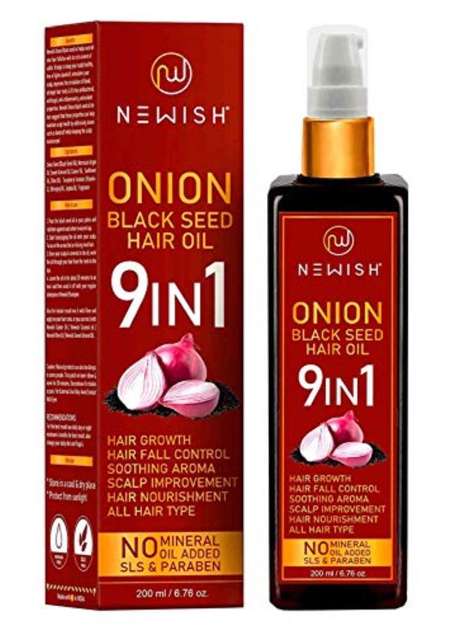 Organico Onion Hair Oil For Hair Growth, Anti Dandruff & Red Oninin | Besto Hair Fall Control Oil For Baldnes | Argan Oil, Almond Oil, Morrocan Oil | Hair Regrownz Black Seed Oil For Women 200Ml