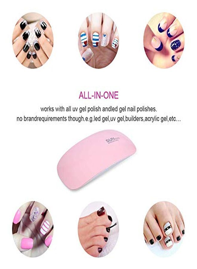 2 Colors Nail Dryer Portable Nail Dryer Mini Compact Gel Nail Dryer Light Curing Led  Gel Nail Polishes Professionally Manicure Pedicure Gel Nail Starter Kit(Pink)