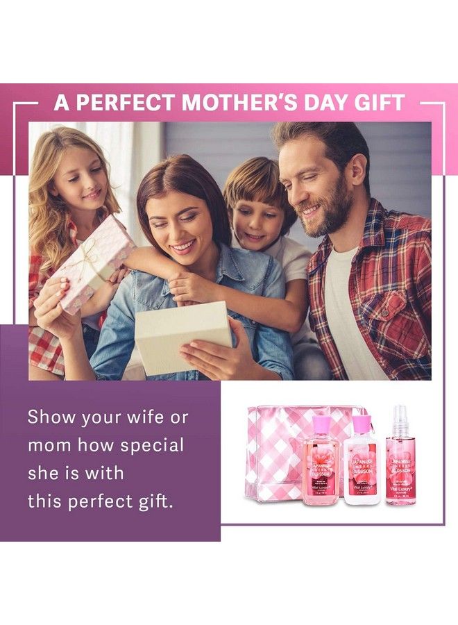 Bath & Body Care Travel Set Home Spa Set With Body Lotion Shower Gel And Fragrance Mist (Japanese Cherry Blossom)