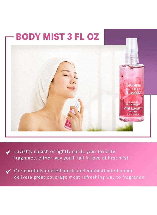 Bath & Body Care Travel Set Home Spa Set With Body Lotion Shower Gel And Fragrance Mist (Japanese Cherry Blossom)