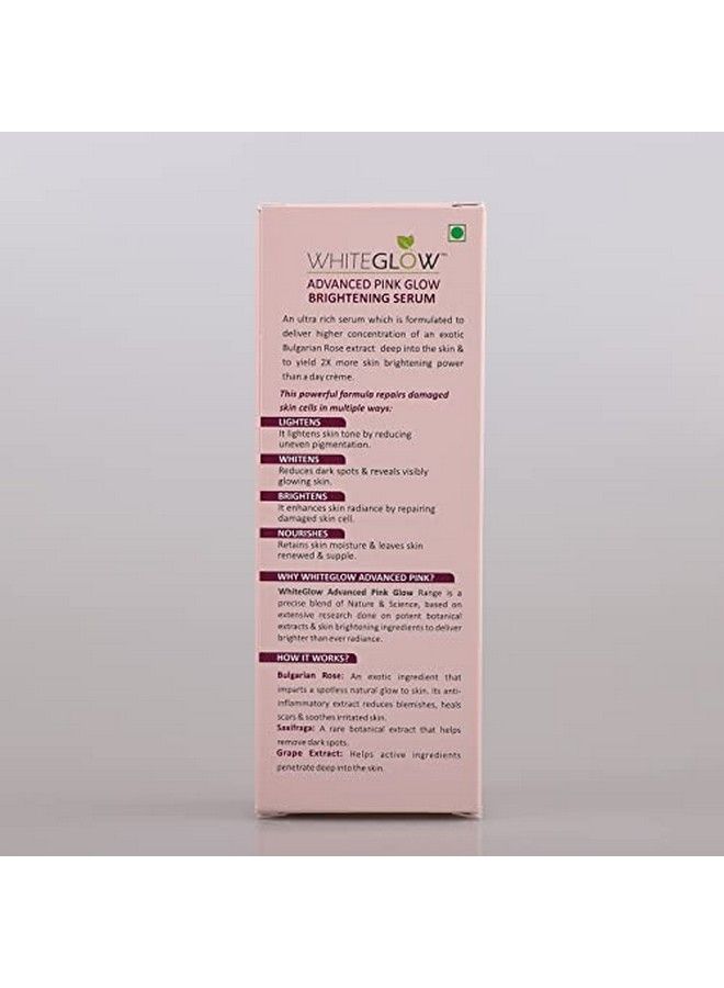 Whiteglow Advanced Pink Glow Brightening Serum ; Antipollution ; For Dull Skin ; Preservative Free ; For All Skin Types ; 30Ml