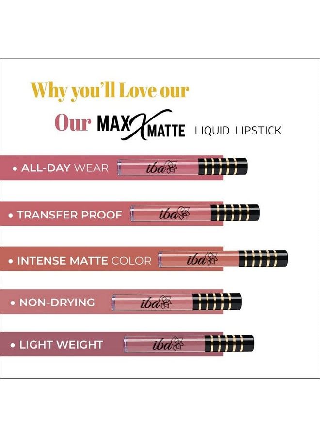 Maxx Matte Liquid Lipstick Shade Blissful Mocha 2.6Ml ; Transfer Proof ; Velvet Matte Finish Creamy Lipstick ; Highly Pigmented And Long Lasting ; Full Coverage ; Nondrying; 100% Vegan & Cruelty Free