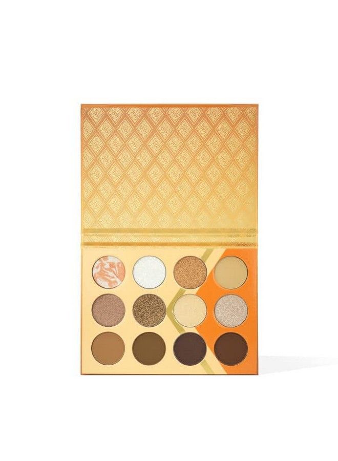 Orange Browns Tans White Eyeshadow Palette Professional Eye Makeup Pigmented Eyeshadow Palette Makeup Palette for Eye Color & Shine Pressed Eyeshadow Cosmetics Shades of 12