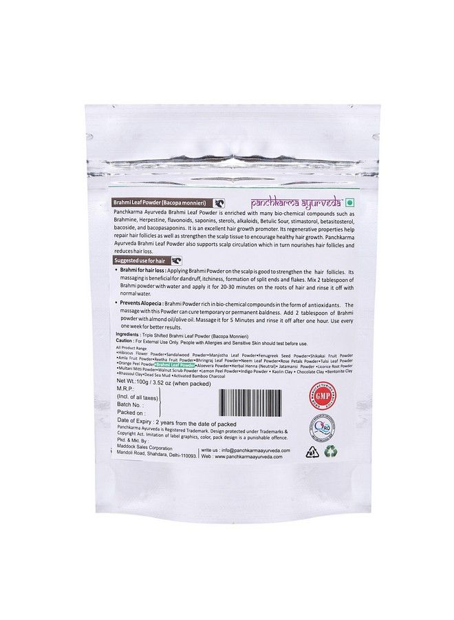 Herbal & Natural Brahmi Leaf Powder For Hair Pack (Bacopa Monnieri) (200G)