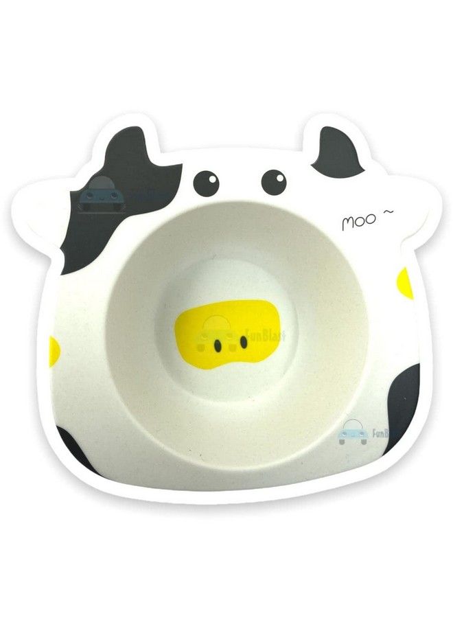 Baby Feeding Bowl Eco Friendly Bamboo Fiber Cow Design Bowl For Kids;Baby Utensils Feeding Bowl Tableware For Kids And Toddlers (Multicolor; 1 Pc)
