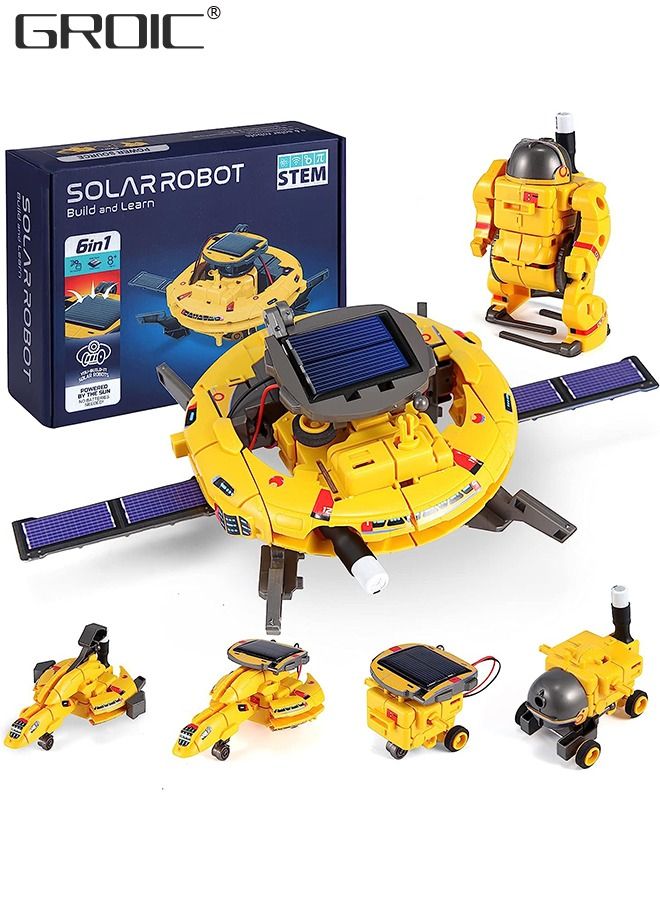 STEM Projects for Kids, Science Kits for Boys, Solar Space Toys Gifts for Teen Boys Girls,Building Experiments Robots,6 in 1 Space Building Block Toy