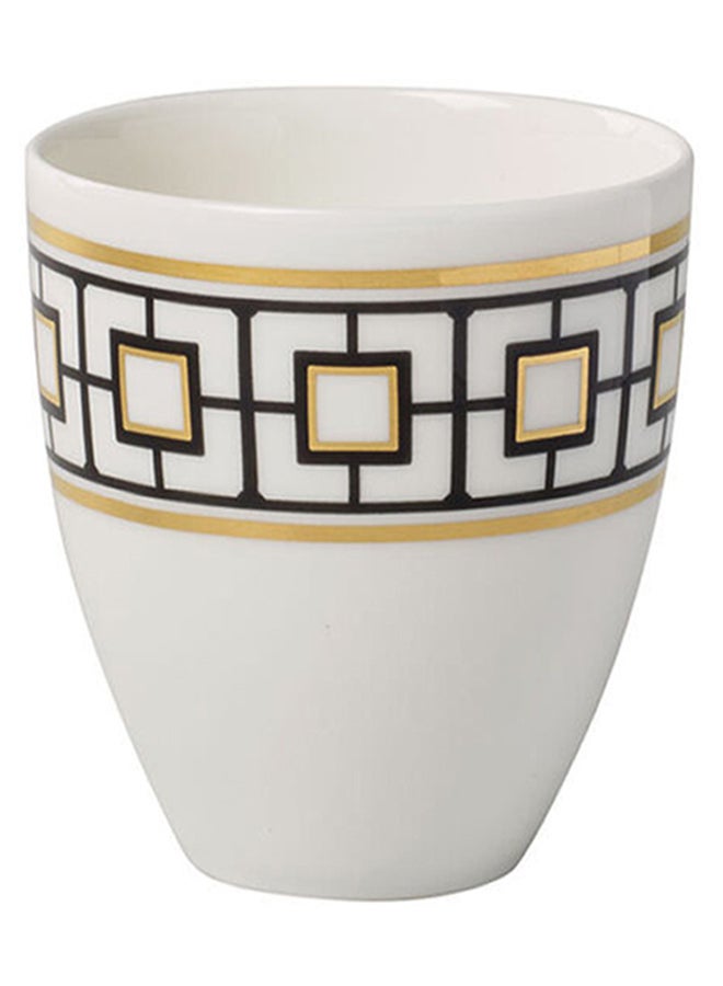 6-Piece Metro Chic Collection Tea Cup Set Black/White/Gold 7 x 6.8cm