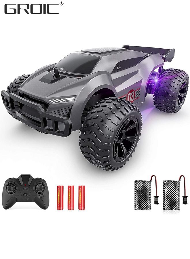 Remote Control Car - 2.4GHz High Speed Rc Car, Off-Road Hobby Rc Racing Car with Colorful Led Lights and Rechargeable Battery,Electric Toy Car Gift for Boys Girls Kids