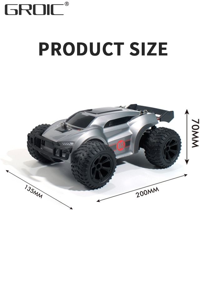 Remote Control Car - 2.4GHz High Speed Rc Car, Off-Road Hobby Rc Racing Car with Colorful Led Lights and Rechargeable Battery,Electric Toy Car Gift for Boys Girls Kids