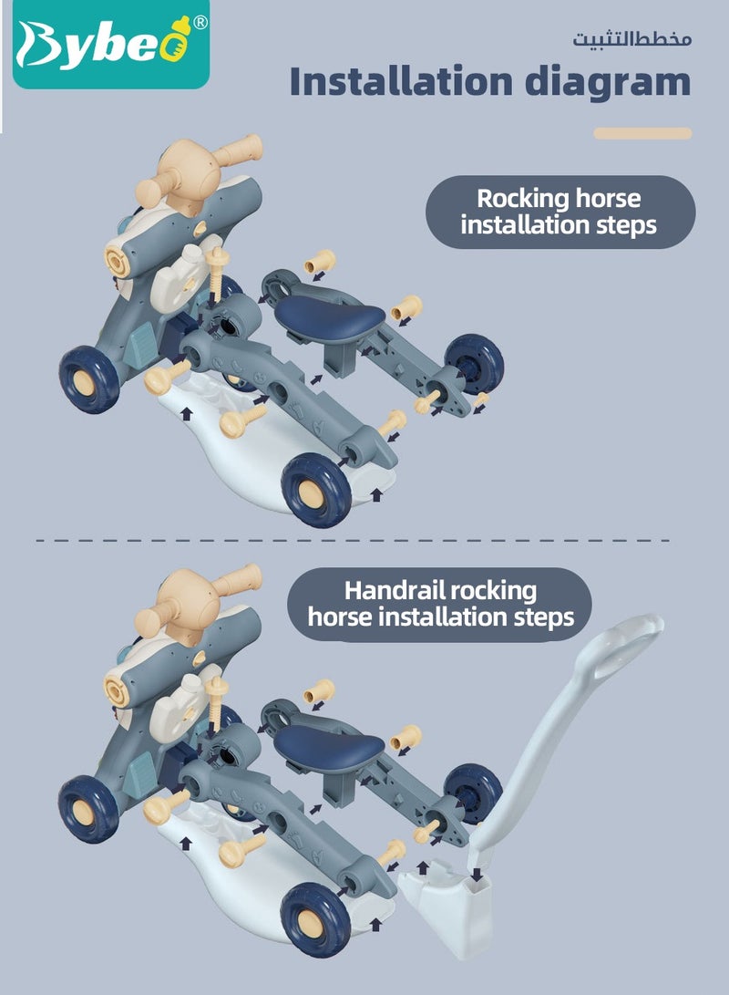 6 in 1 Babies Learning Walker, Sit to Stand Baby Walkers, Multiple Toddler Activity Center, Adjustable Push Stroller, Toy Gift for Babies Boys Girls Toddlers