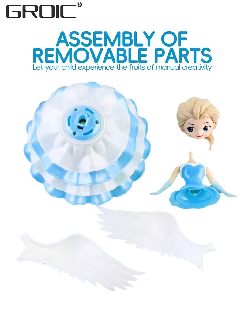 Dancing Robot with Music and LED Lights,Rotating Princess Dolls Toys, Elsa Princess Doll, Automatic Obstacle Avoidance Walking Toys, Electric Toy for Kids