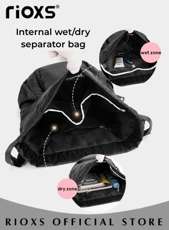 Drawstring Bag Gym Sack String Bag for Men and Women Oxford Fabric Casual Sports Bag Lightweight Large Capacity Fitness Backpack