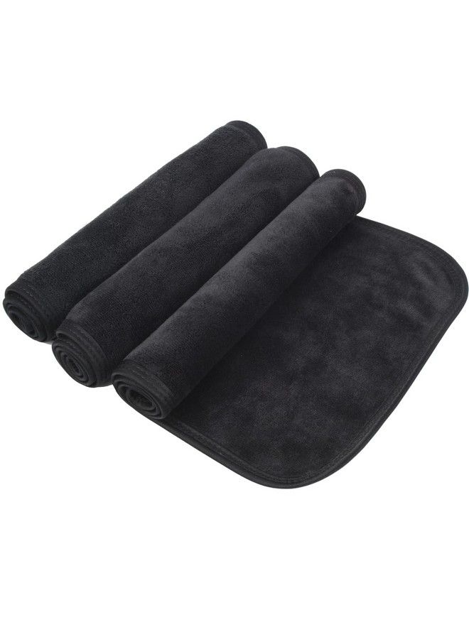 Microfiber Face Makeup Remover Cloths Reusable Facial Cleaning Towel Ultra Soft Washcloths 8inchx16inch? Black 3 Pack