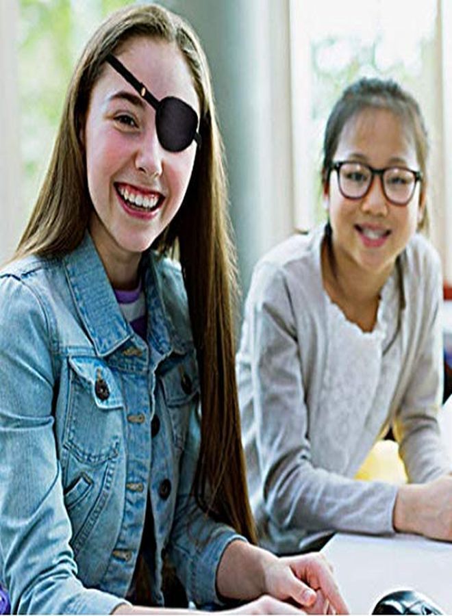 Pirate Eye Patches 2 Pack Adjustable Amblyopia Lazy Eye Patches For Adults And Children, Black