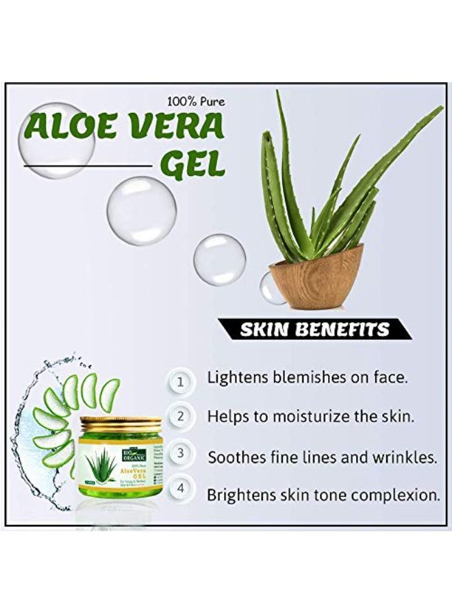 Bio Organic Non-Toxic Aloe Vera Gel For Acne, Scars, Glowing & Radiant Skin Treatment (Jumbo Pack 400Ml)