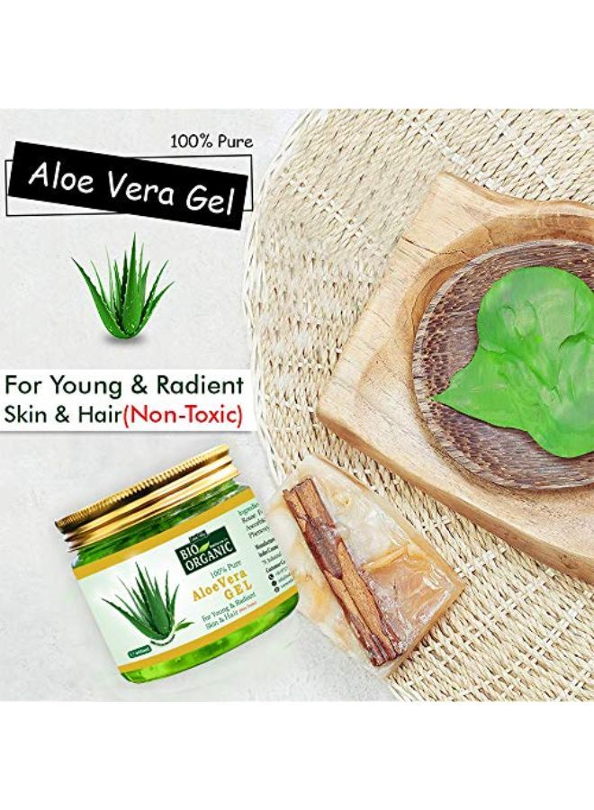Bio Organic Non-Toxic Aloe Vera Gel For Acne, Scars, Glowing & Radiant Skin Treatment (Jumbo Pack 400Ml)