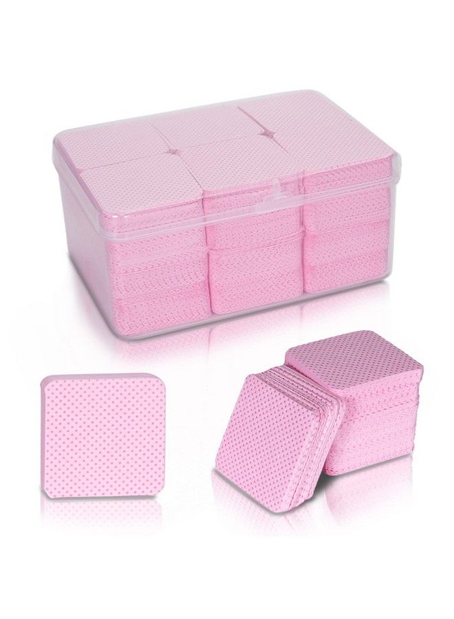 1080Pcs Pink Lint Free Nail Wipes Eyelash Extension Glue Wipes Soft Nail Polish Remover Pads Nonwoven Nail Polish Remover Wipes Lint Free Wipes For Eyelash Extensions Nails Lash Glue