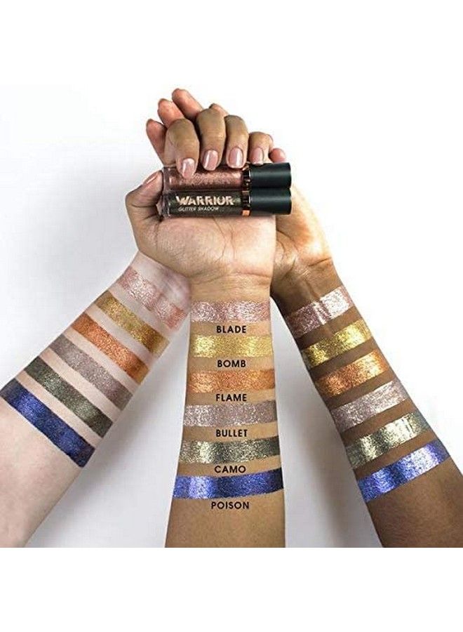 Warrior Glitter Liquid Eyeshadow LongLasting HighImpact Shimmer for Eyes CrueltyFree Makeup (Flame)