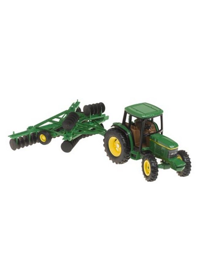 Deere 6410 Tractor With Barge Wagon And Disk (1:32 Scale) , Green