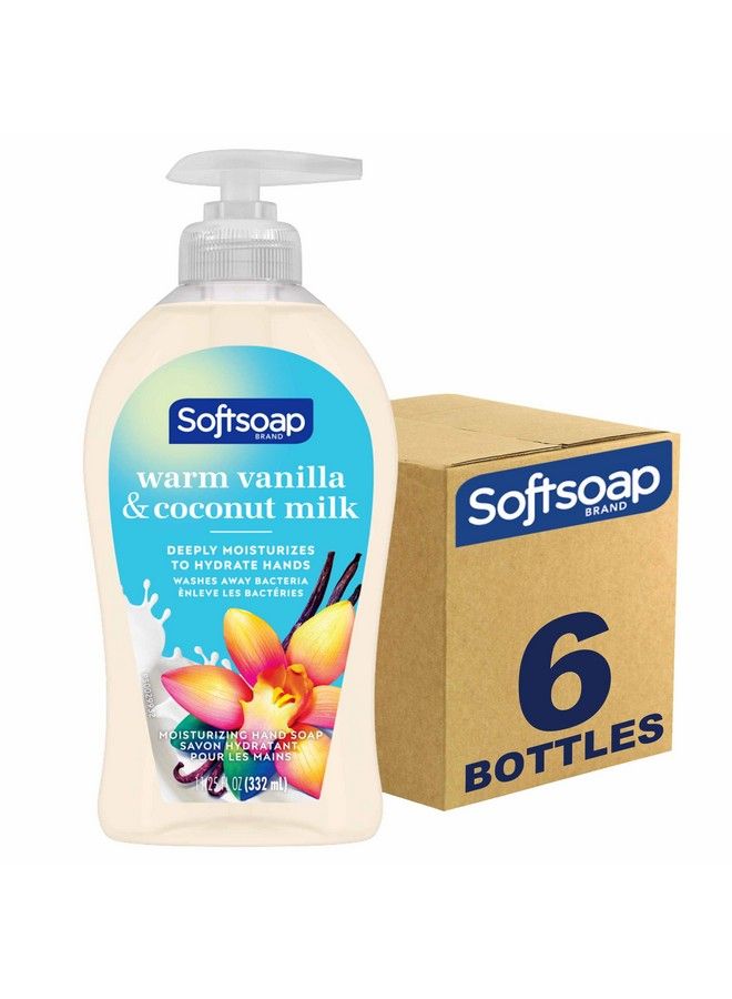 Warm Vanilla & Coconut Milk Scent Liquid Hand Soap Moisturizing Liquid Hand Soap 11.25 Ounce 6 Pack