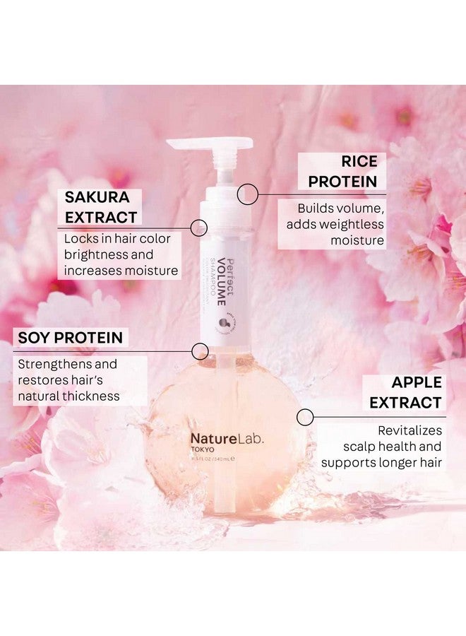 Naturelab Tokyo Perfect Volume Shampoo: Hair Volumizer Build Lift And Body To Flat Fine Or Limp Hair I 11.5 Fl Oz / 340Ml