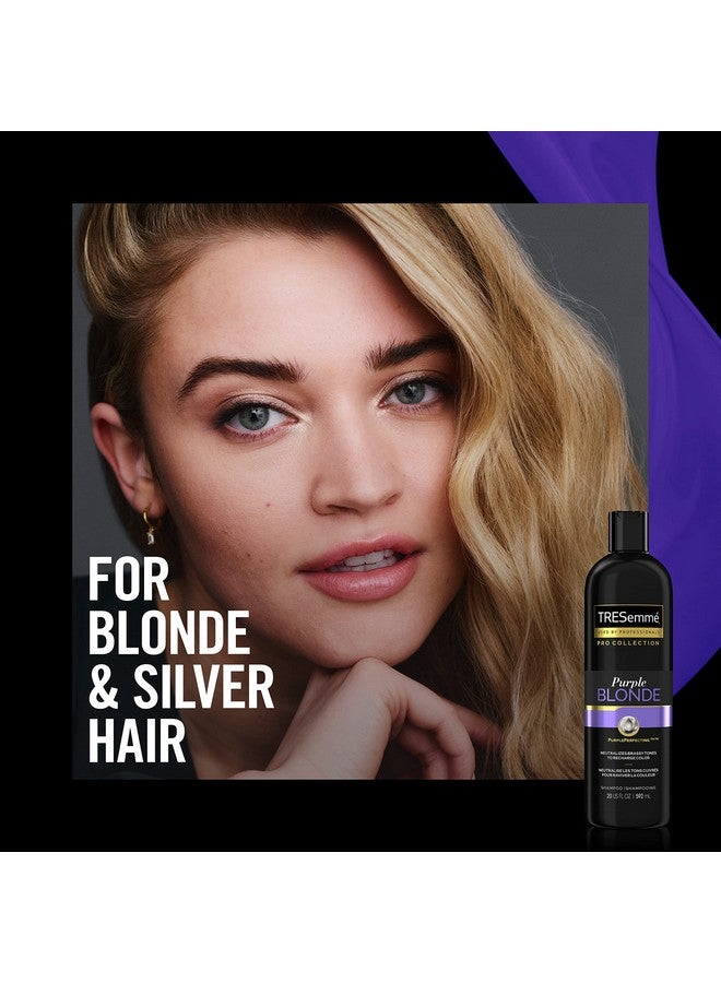 Pro Collection Purple Blonde Shampoo For Blonde And Silver Hair Neutralizes Brassy Tones For Brighter Color 20 Oz