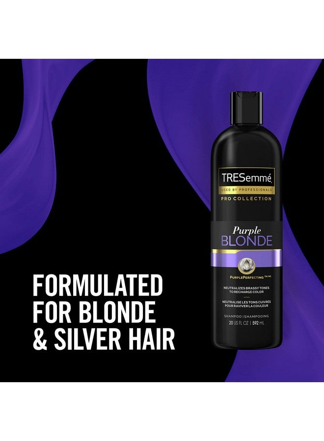 Pro Collection Purple Blonde Shampoo For Blonde And Silver Hair Neutralizes Brassy Tones For Brighter Color 20 Oz