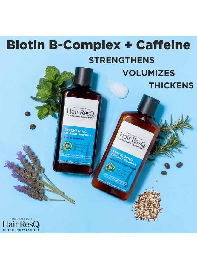 Hair Resq Original Formula Natural Thickening Biotin Shampoo & Weightless Conditioner For Noticeably Thinning Hair Strengthens & Volumizes Vegan & Crueltyfree 2 Count (Bundle)