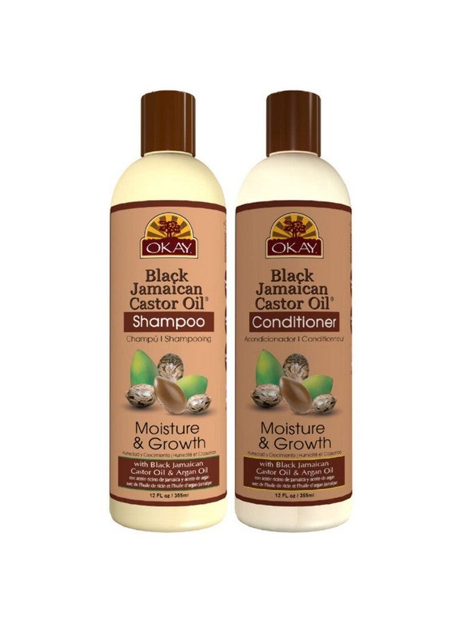 Shampoo & Conditioner Black Jamaican Castor Oil Hair Care Set ;Moisture & Growth ; Helps Strengthen & Regrow Hair ; Sulfate Silicone Paraben Free For All Hair Types ; Set Of 2 X 12Oz