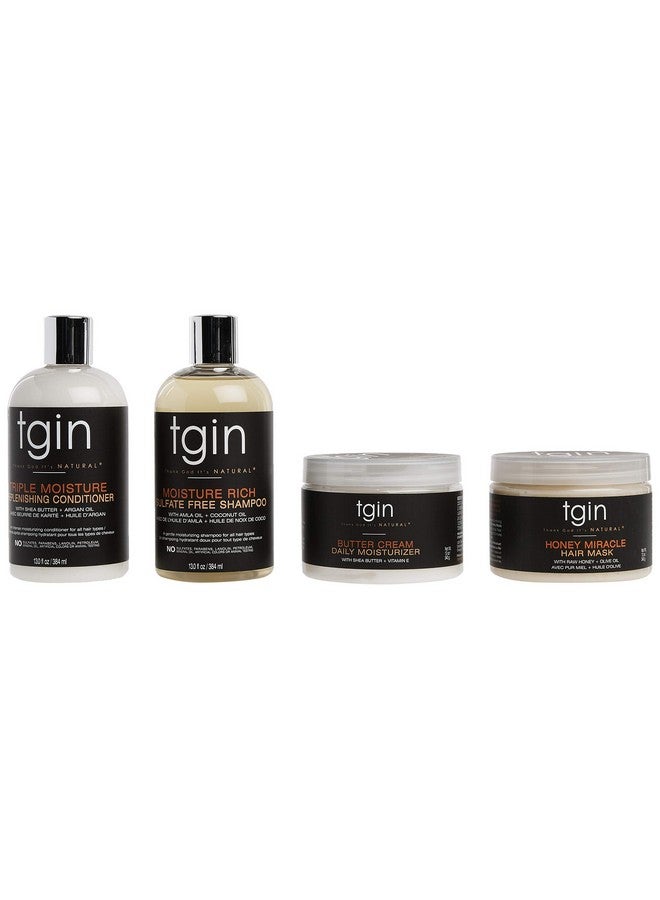 Tgin Moist Collection For Natural Hair Dry Hair Curly Hair Dry Hair Type 3C And 4C Hair Gift Set Paraben Free Sulfate Free