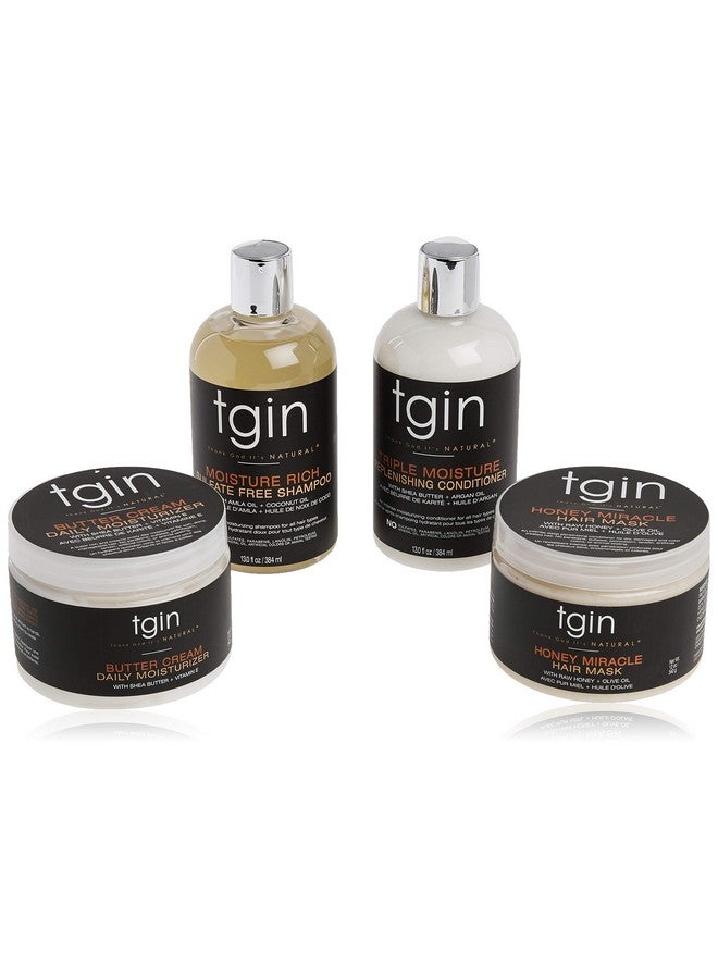 Tgin Moist Collection For Natural Hair Dry Hair Curly Hair Dry Hair Type 3C And 4C Hair Gift Set Paraben Free Sulfate Free