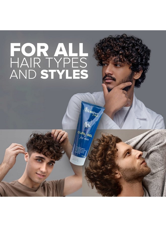 Kalive Curl Gel For Men 8 Oz. Hair Gel For Men Quality In Mens Hair Products Defines Curls Reduces Frizz Enhances Natural Waves Curls Or Perms.