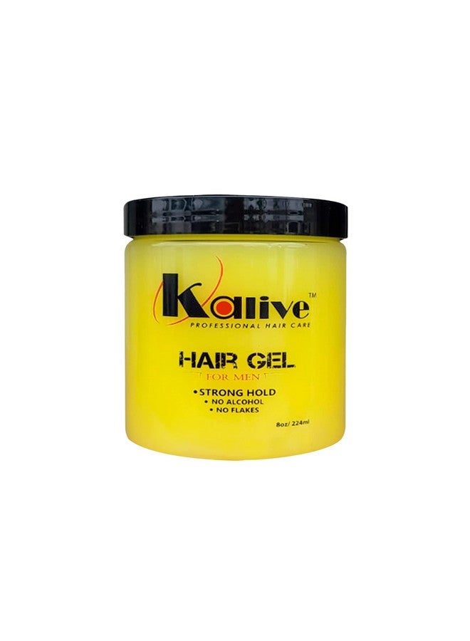 Kalive Men'S Hair Styling Gel 8 Oz Stronghold And Light Shine All Day No Flaking.