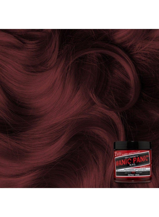 Infra Red Hair Dye Classic High Voltage Semi Permanent Deep Dark Mahogany Red Hair Color Vegan Ppd & Ammonia Free (4Oz)