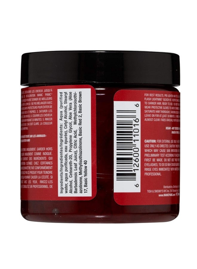 Infra Red Hair Dye Classic High Voltage Semi Permanent Deep Dark Mahogany Red Hair Color Vegan Ppd & Ammonia Free (4Oz)